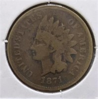1871 Indian Head Penny G Semi Key