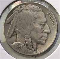 1931S  Buffalo Nickel