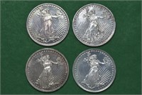 4 - Silver 1ozt .999 Round Lady Liberty