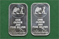 2 - Silver 1ozt .999 Bars