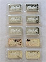 10 - Silver 1ozt .999 Bars