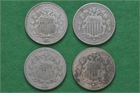 4 - 1867 Shield Nickels