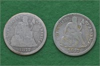 2 - 1877-CC Liberty Seated Dimes