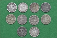 10 - Liberty Seated Dimes Misc Dates