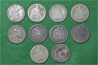 10 - Liberty Seated Dimes Misc Dates