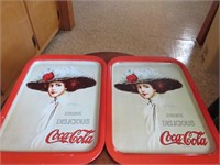 2 Coca Cola Serving Trays 1971