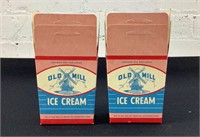 4 Vintage Old Mill Ice Cream Containers