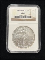 2007 W Silver Eagle NGC MS69