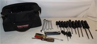 Craftsman Bag w/Screw Drivers, Wrenches,...