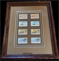 Set of 8 Framed Steamboat 32 Cent Stamps