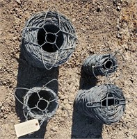 (3) Rolls Of Barbed Wire (1) Roll Fencing Wire