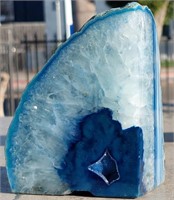 Agate Blue Geode - approx 16cm and 3# (IN 2 PIECES