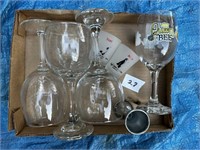 wine glasses with collector shot glasses