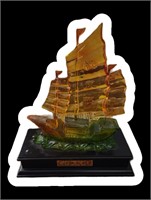 Colorful Resin Chinese Junk Lucky Ship