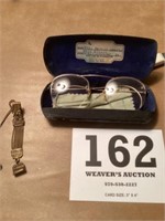 1943 gold filled eye glasses and pocket watch