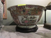 Massive Famille Rose Style Ceramic Bowl on Stand