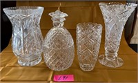 X - LOT OF 4 GLASS PIECES 0 SEE PICS - L91