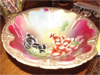 Vintage Hand-Painted Footed Bowl