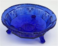 Blue Butterfly & Berry Motif Glass Bowl