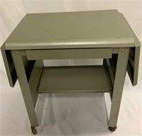 Metal Rolling Desk With Folding Sides