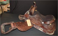 Hand Tooled Circle Y Leather Saddle