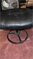 19" x 15" tall black leather footstool