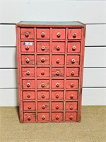 Painted 32 Drawer Hardware Cabinet