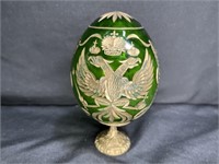 Emerald Fabergé Double Eagle Crystal Egg