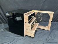 Black Lacquer Desk Top 3-Drawer Cigar Humidor