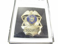 New Gold Security Officer Badge Shield NY Seal 1A4