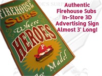 Firehouse Subs Sandwich Shop In-Store 3D Sign 3'
