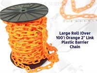 Full Roll Orange New Plastic Barrier Chain 2"