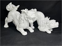 Pair of Fitz & Floyd White Porcelain Foo Dogs