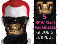 5 Gold Skull Scarf Face Mask Cover Bandana 2F3