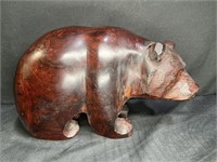 Heavy Hand Carved Wooden Bear