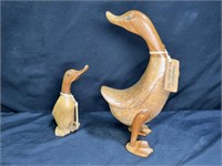 2 DCUK Hand Carved Duck Sculptures
