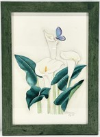Signed Calla Lilly Watercolor Painting