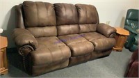 Leather sofa, reclining ends, sectional, matches