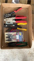 Wire stripper, snap ring pliers, crimpers