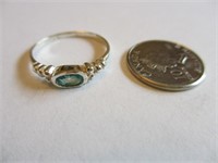 Sky Blue Topaz & Sterling Silver Ring
