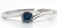 $1400 10K  Blue Diamond(0.23Ct,I1) Ring
