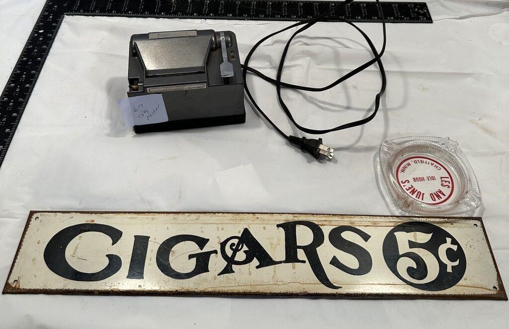 POWER MATIC 2 CIG. ROLLER - WORKS ASHTRAY & SIGN