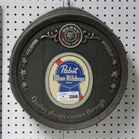 Pabst Blue Ribbon Half Barrel Beer Sign