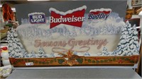 Budweiser Seasons Greetings Large Cardboard Sign