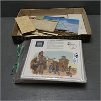 Assorted Stamps, Postcards, Etc