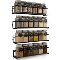 Spice Rack Organizer for Cabinets or Wall Mounts