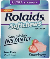 Rolaids Soft Chew Strawbe Size 12 Ct Rolaids Soft