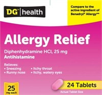 ALLERGY RELIEF- diphenhydramine hcltablet24 Capsul