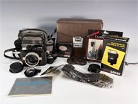 VINTAGE NIKON OS2 CAMERA AND CASE WITH ACCESSORIES