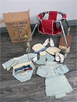 BABY CLOTHES AND VINTAGE WALKER